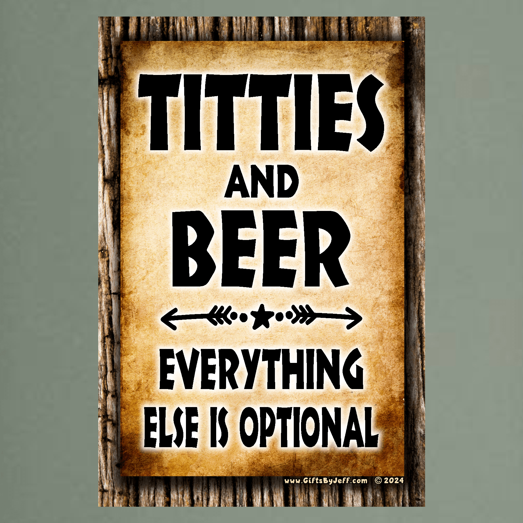 accessories Titties & Beer, Everything Else Is Optional - 12" x 18" Vintage Metal Sign (Free Bottle Opener) GiftsByJeff Gifts By Jeff Pittsburgh PA