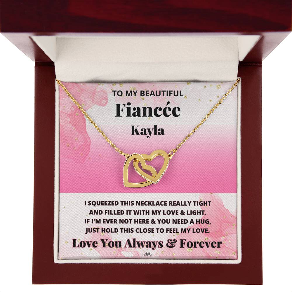 Jewelry To Beautiful Fiancée (Personalized)  -If I'm Ever Not Here & You Need A Hug, - Personalized Interlocking Hearts necklace GiftsByJeff Gifts By Jeff Pittsburgh PA