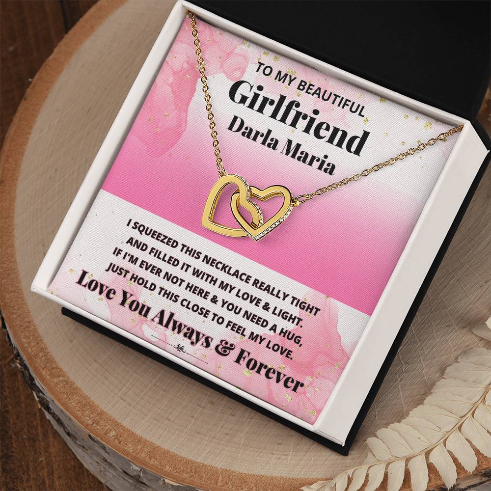 Jewelry To Beautiful Girlfriend (Personalized) - Just Hold This Close To Feel My Love.. - Personalized Interlocking Hearts necklace GiftsByJeff Gifts By Jeff Pittsburgh PA