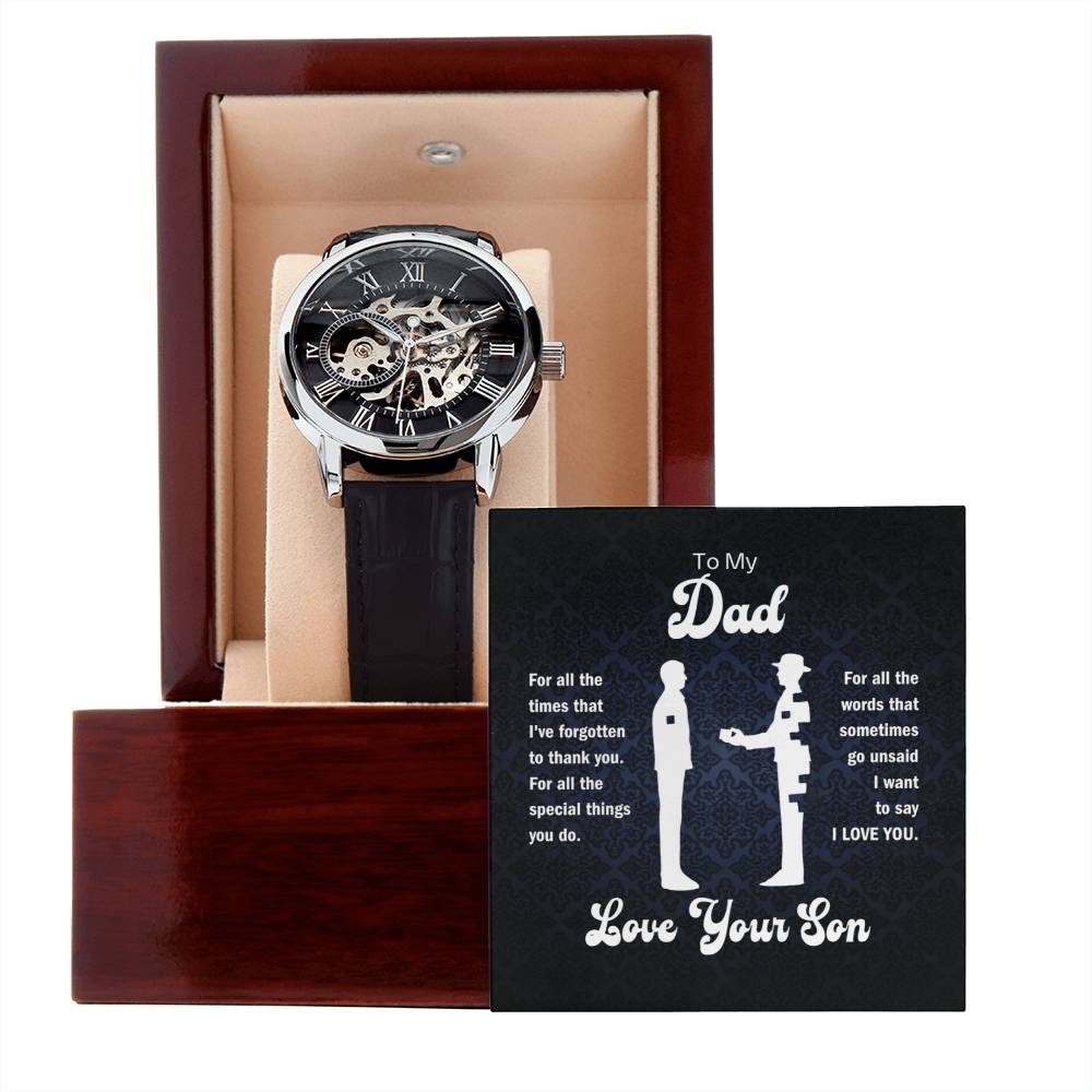 Jewelry To My Dad, For All The Times I've Forgotten To Thank You, Love, Your Son - Men's Openwork Watch GiftsByJeff Gifts By Jeff Pittsburgh PA