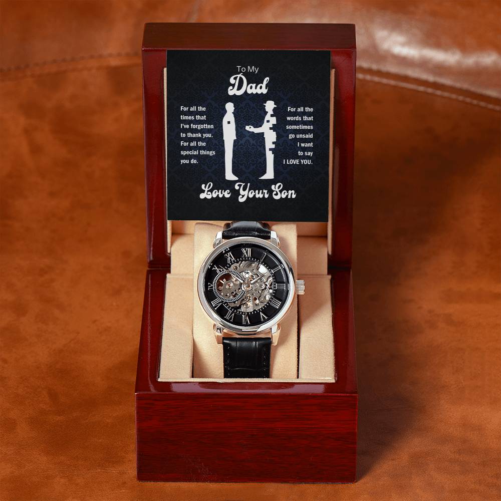 Jewelry To My Dad, For All The Times I've Forgotten To Thank You, Love, Your Son - Men's Openwork Watch GiftsByJeff Gifts By Jeff Pittsburgh PA