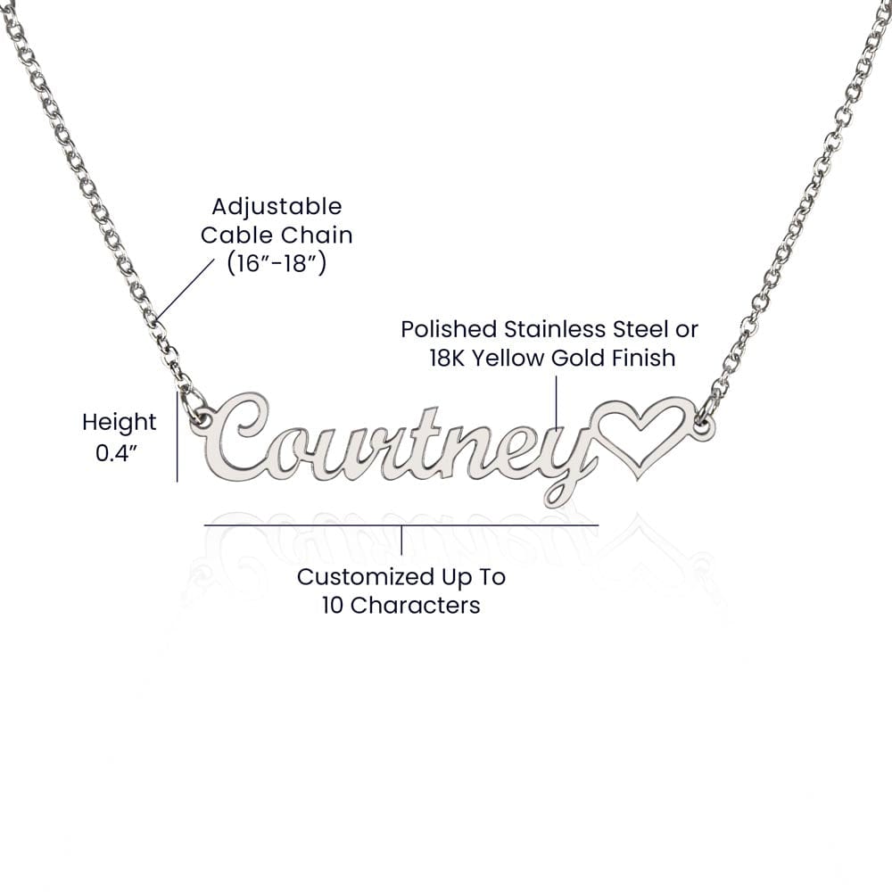 Jewelry To MY Daughter -If I'm Ever Not Here & You Need A Hug, Just Hold This Close To Feel My Love. - Personalized Heart Name Necklace GiftsByJeff Gifts By Jeff Pittsburgh PA