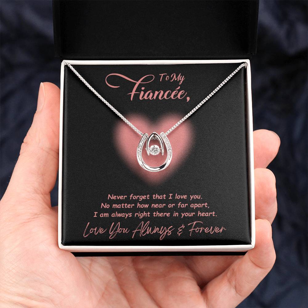 Jewelry To My Fiancée, No Matter How Near Or Far Apart, I Am Always Right There In Your Heart - Dazzling Pure Luck Necklace GiftsByJeff Gifts By Jeff Pittsburgh PA