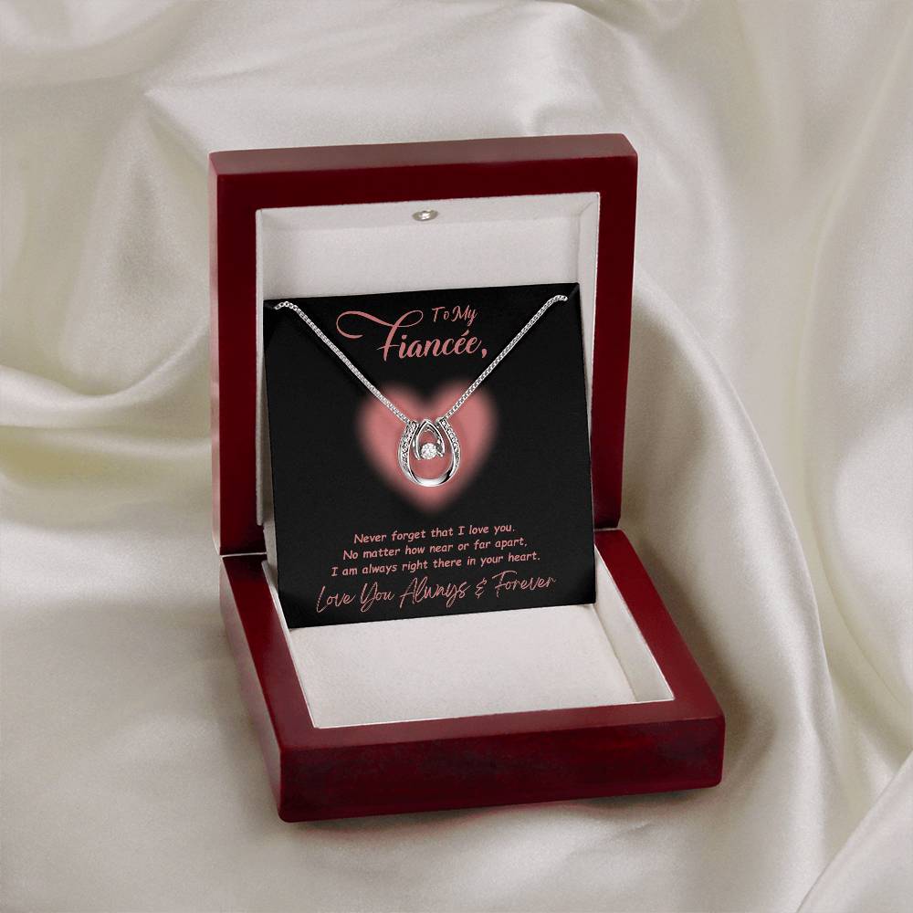 Jewelry To My Fiancée, No Matter How Near Or Far Apart, I Am Always Right There In Your Heart - Dazzling Pure Luck Necklace GiftsByJeff Gifts By Jeff Pittsburgh PA