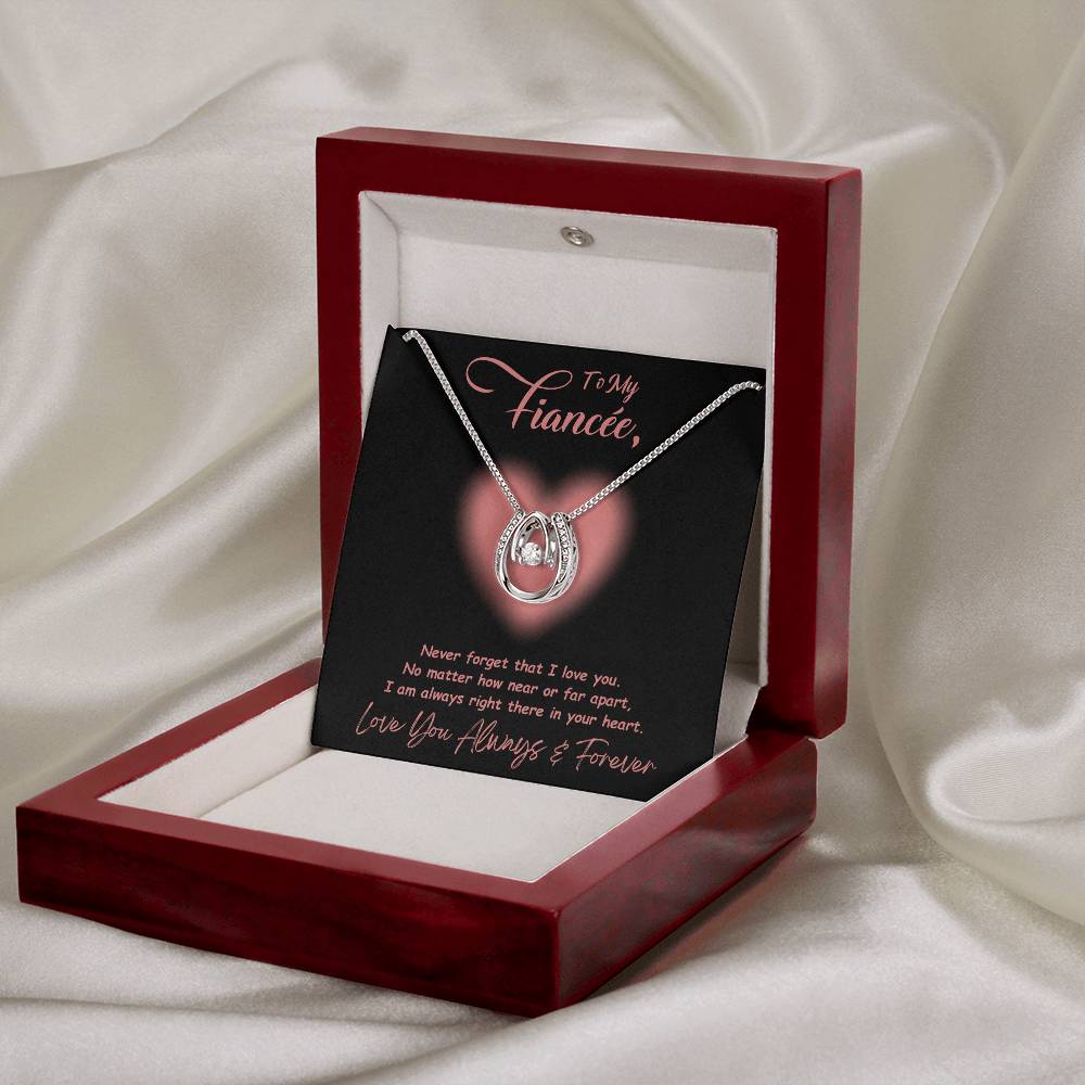 Jewelry To My Fiancée, No Matter How Near Or Far Apart, I Am Always Right There In Your Heart - Dazzling Pure Luck Necklace GiftsByJeff Gifts By Jeff Pittsburgh PA