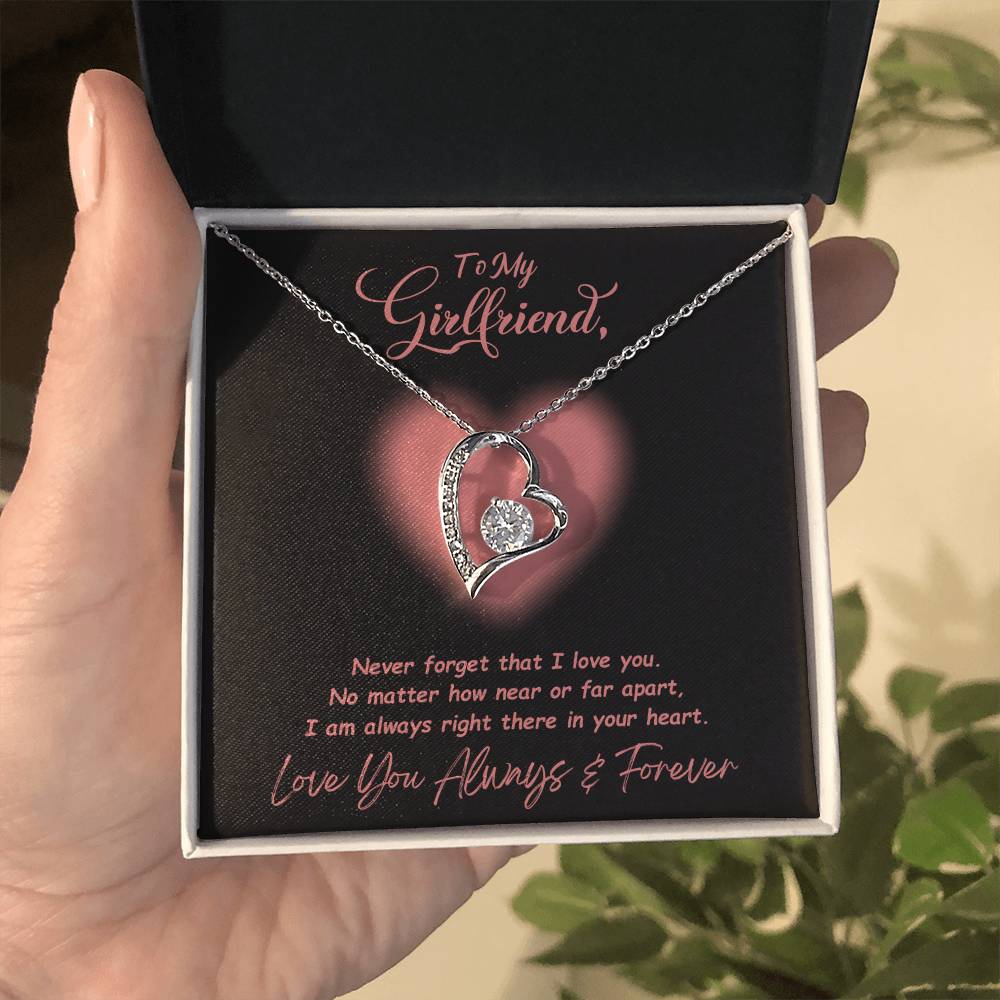 Jewelry To My Girlfriend, I Am Always Right There In Your Heart - Dazzling Forever Love Necklace GiftsByJeff Gifts By Jeff Pittsburgh PA