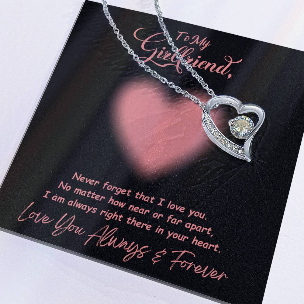 Jewelry To My Girlfriend, I Am Always Right There In Your Heart - Dazzling Forever Love Necklace GiftsByJeff Gifts By Jeff Pittsburgh PA