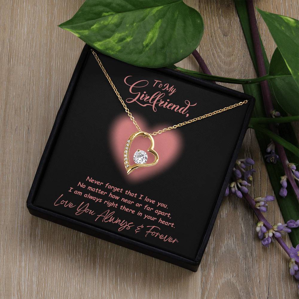 Jewelry To My Girlfriend, I Am Always Right There In Your Heart - Dazzling Forever Love Necklace GiftsByJeff Gifts By Jeff Pittsburgh PA