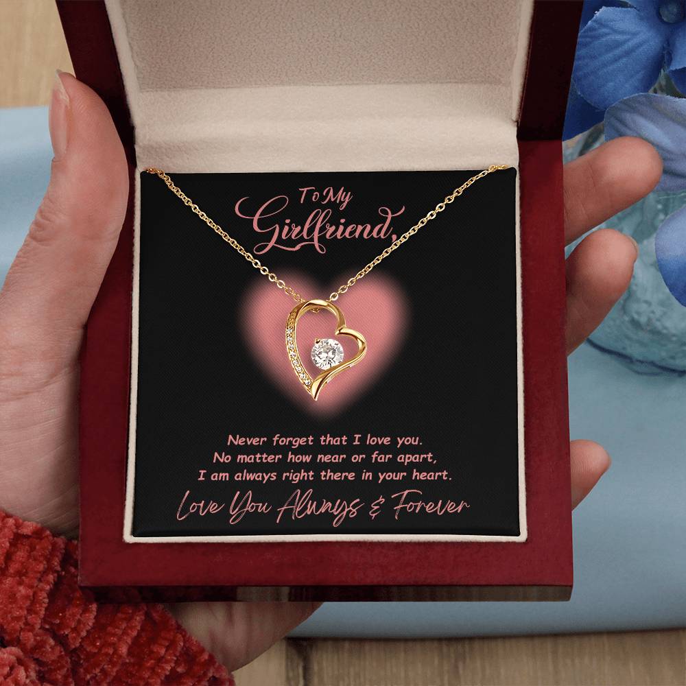 Jewelry To My Girlfriend, I Am Always Right There In Your Heart - Dazzling Forever Love Necklace GiftsByJeff Gifts By Jeff Pittsburgh PA