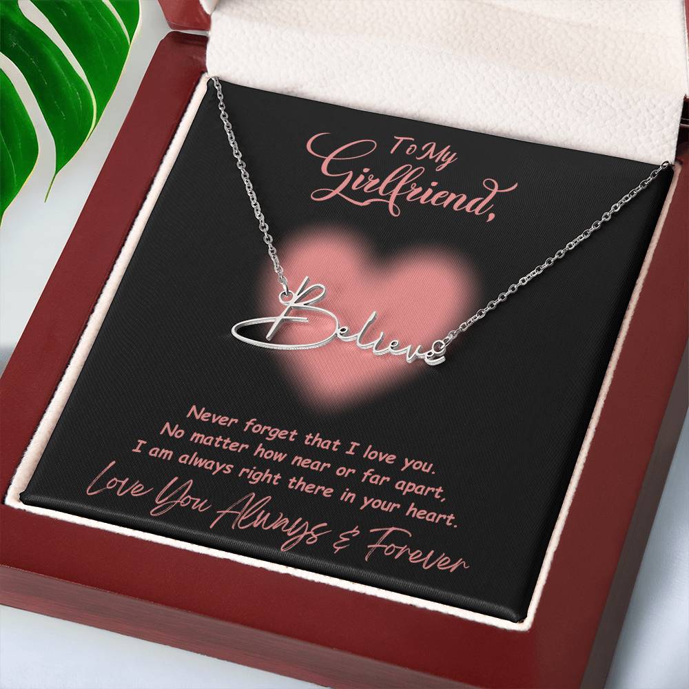 Jewelry To My Girlfriend, Love You Always And Forever - Signature Style Name Necklace GiftsByJeff Gifts By Jeff Pittsburgh PA