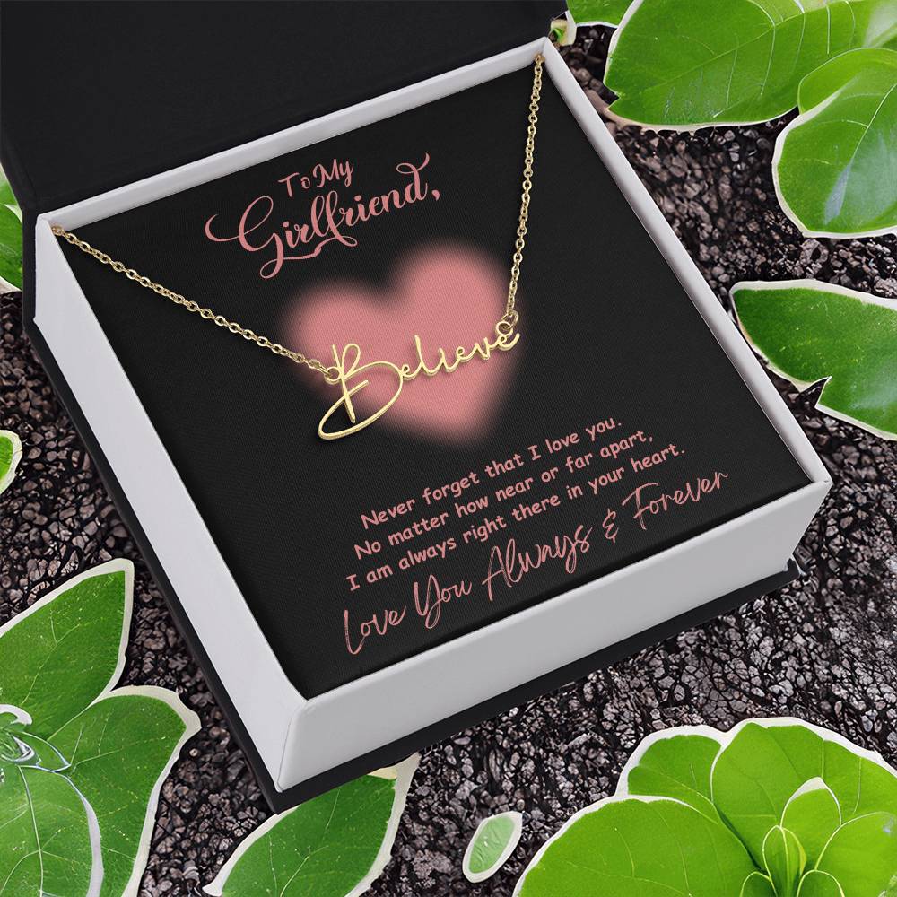 Jewelry To My Girlfriend, Love You Always And Forever - Signature Style Name Necklace GiftsByJeff Gifts By Jeff Pittsburgh PA