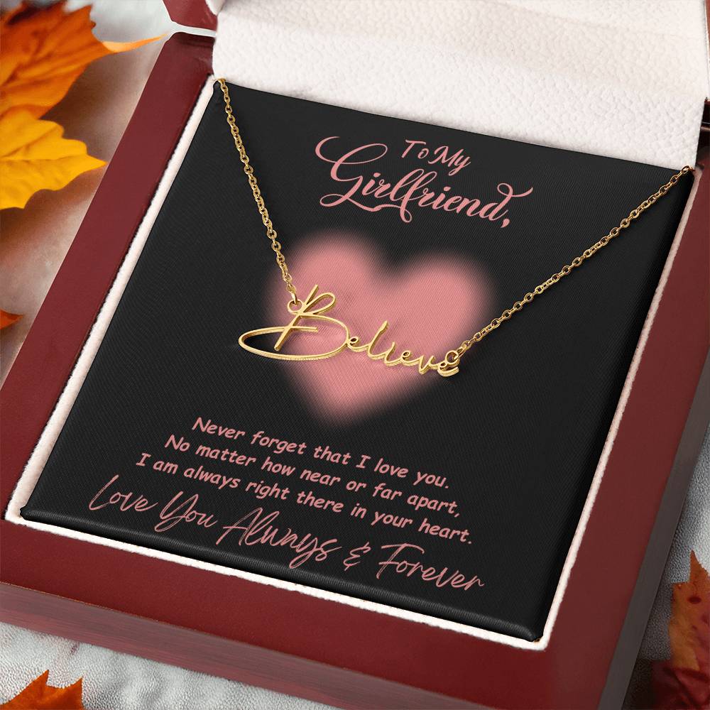 Jewelry To My Girlfriend, Love You Always And Forever - Signature Style Name Necklace GiftsByJeff Gifts By Jeff Pittsburgh PA