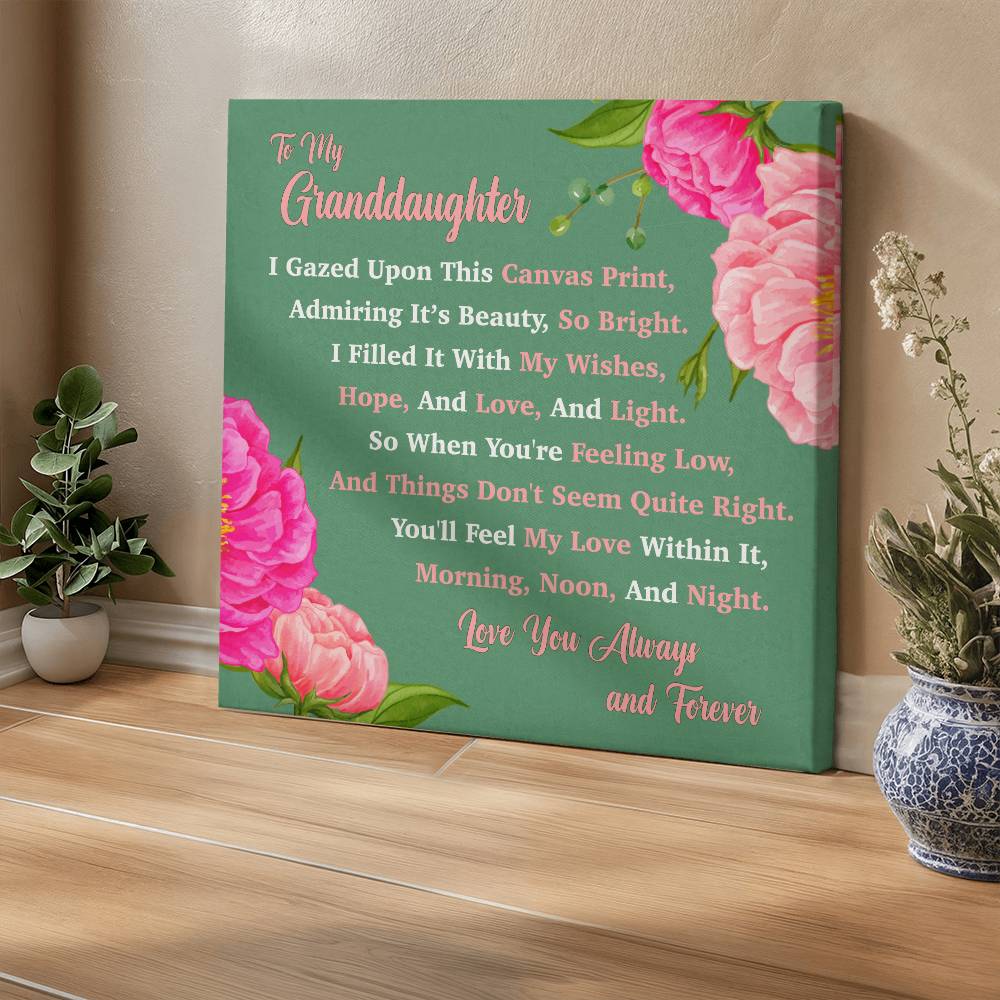 Jewelry To My Granddaughter - Gallery Wrapped Canvas Print - I gazed upon this canvas print, I adorned it with my wishes, with hope and love and light. GiftsByJeff Gifts By Jeff Pittsburgh PA