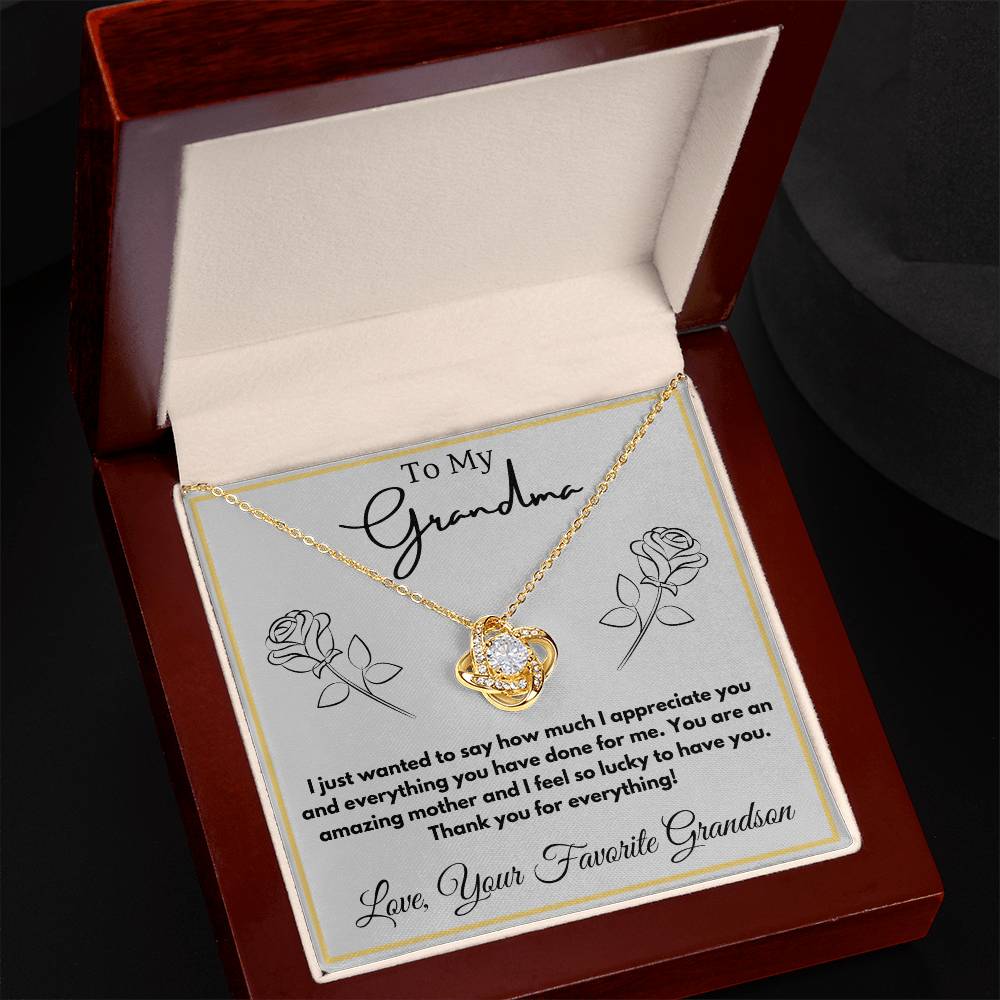 Jewelry To My Grandma (Grandmother) - I just wanted to say how much I appreciate you and everything you have done for me.  - Love Knot Necklace GiftsByJeff Gifts By Jeff Pittsburgh PA