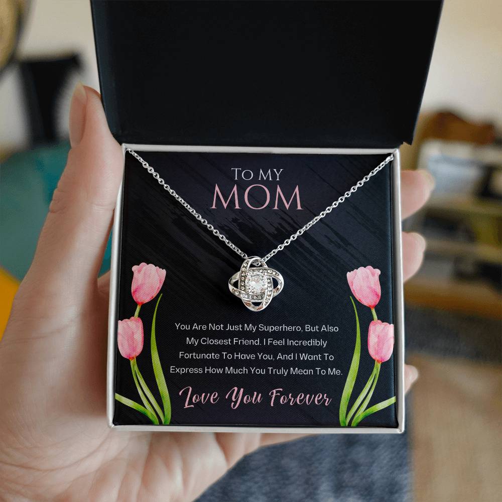 Jewelry To My Mom, You Are My Superhero - Love Knot Necklace GiftsByJeff Gifts By Jeff Pittsburgh PA