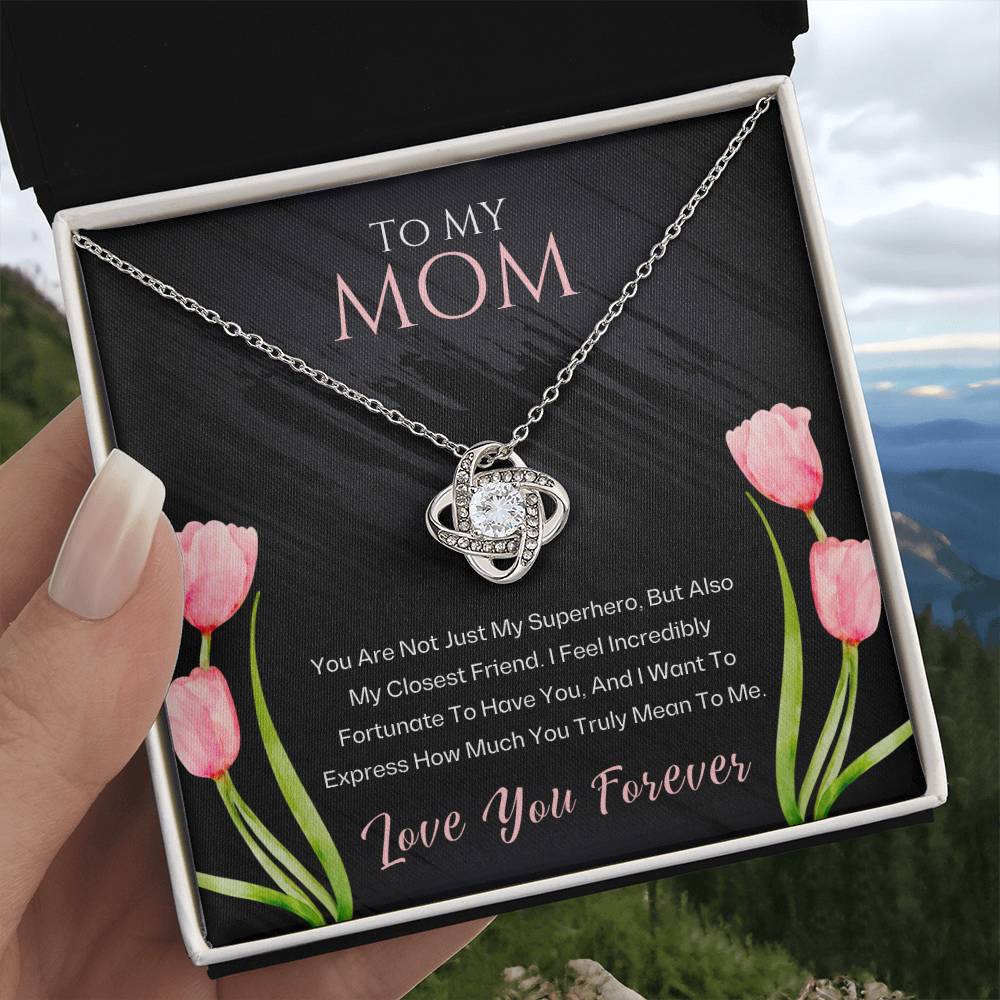 Jewelry To My Mom, You Are My Superhero - Love Knot Necklace GiftsByJeff Gifts By Jeff Pittsburgh PA