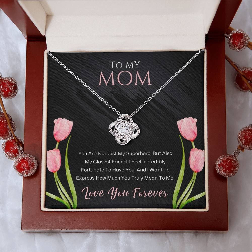 Jewelry To My Mom, You Are My Superhero - Love Knot Necklace GiftsByJeff Gifts By Jeff Pittsburgh PA