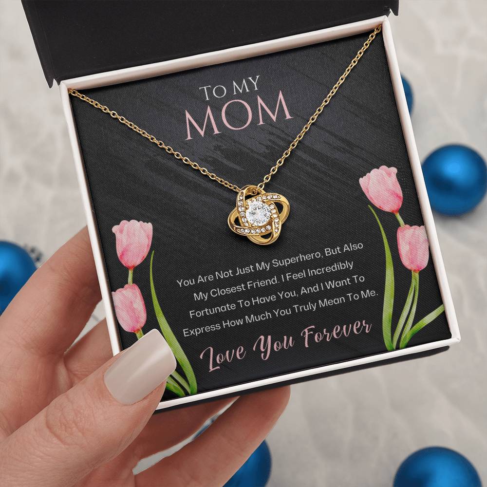 Jewelry To My Mom, You Are My Superhero - Love Knot Necklace GiftsByJeff Gifts By Jeff Pittsburgh PA