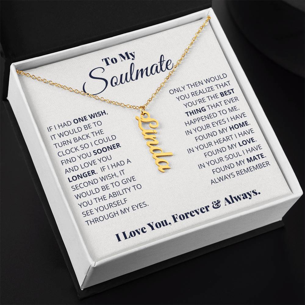 Jewelry To My Soulmate - Personalized Verticle Name Necklace GiftsByJeff Gifts By Jeff Pittsburgh PA