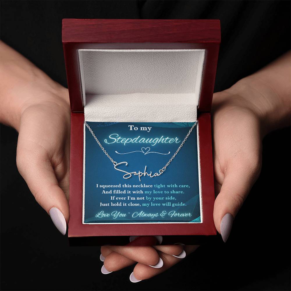 Jewelry To My Stepdaughter ~ If ever I'm not by your side, Just hold it close, my love will guide. - Signature Style Name Necklace! GiftsByJeff Gifts By Jeff Pittsburgh PA