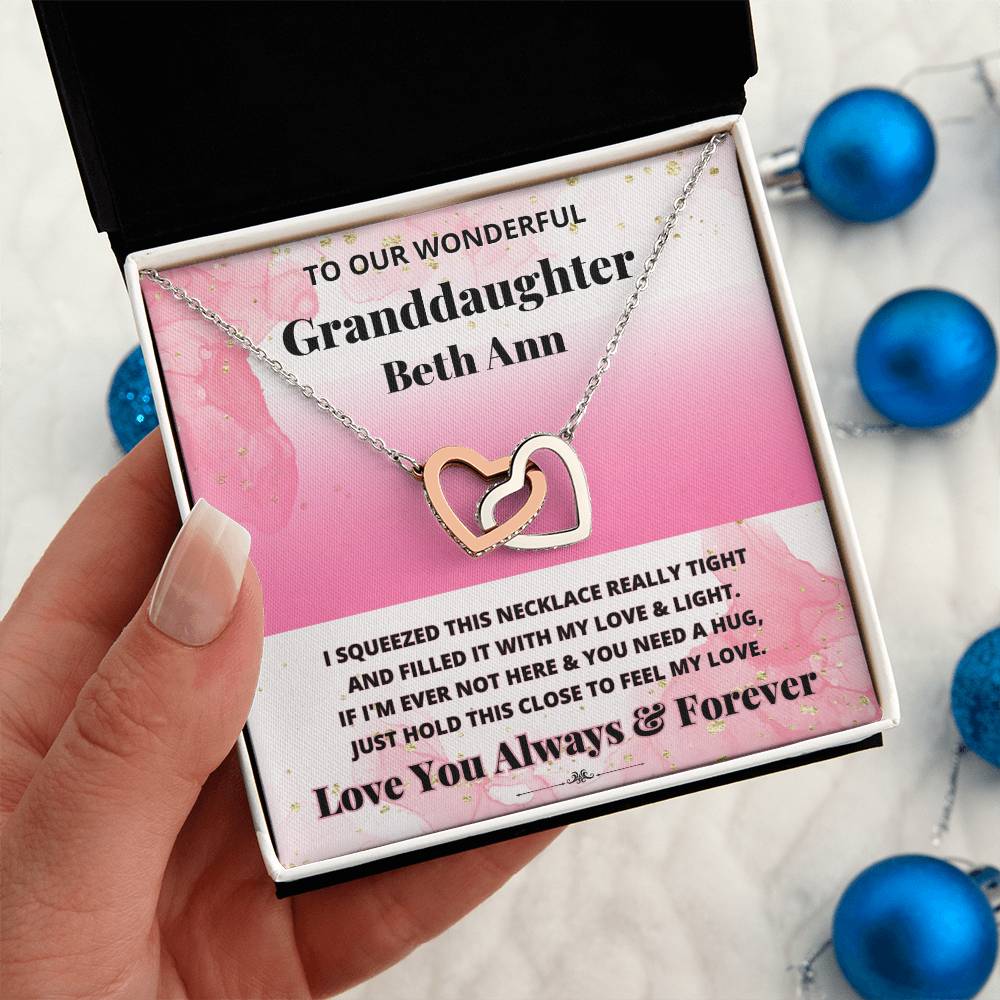 Jewelry To Our Wonderful Granddaughter (Personalized) - If I'm Ever Not Here & You Need A Hug, Just Hold This Close To Feel My Love. - Name Necklace GiftsByJeff Gifts By Jeff Pittsburgh PA