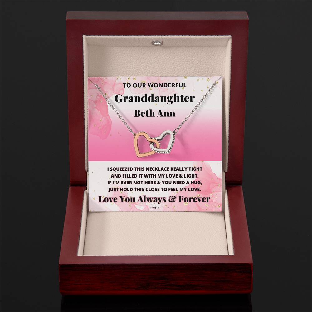 Jewelry To Our Wonderful Granddaughter (Personalized) - If I'm Ever Not Here & You Need A Hug, Just Hold This Close To Feel My Love. - Name Necklace GiftsByJeff Gifts By Jeff Pittsburgh PA