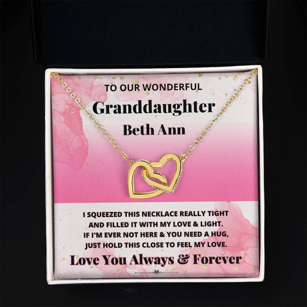 Jewelry To Our Wonderful Granddaughter (Personalized) - If I'm Ever Not Here & You Need A Hug, Just Hold This Close To Feel My Love. - Name Necklace GiftsByJeff Gifts By Jeff Pittsburgh PA