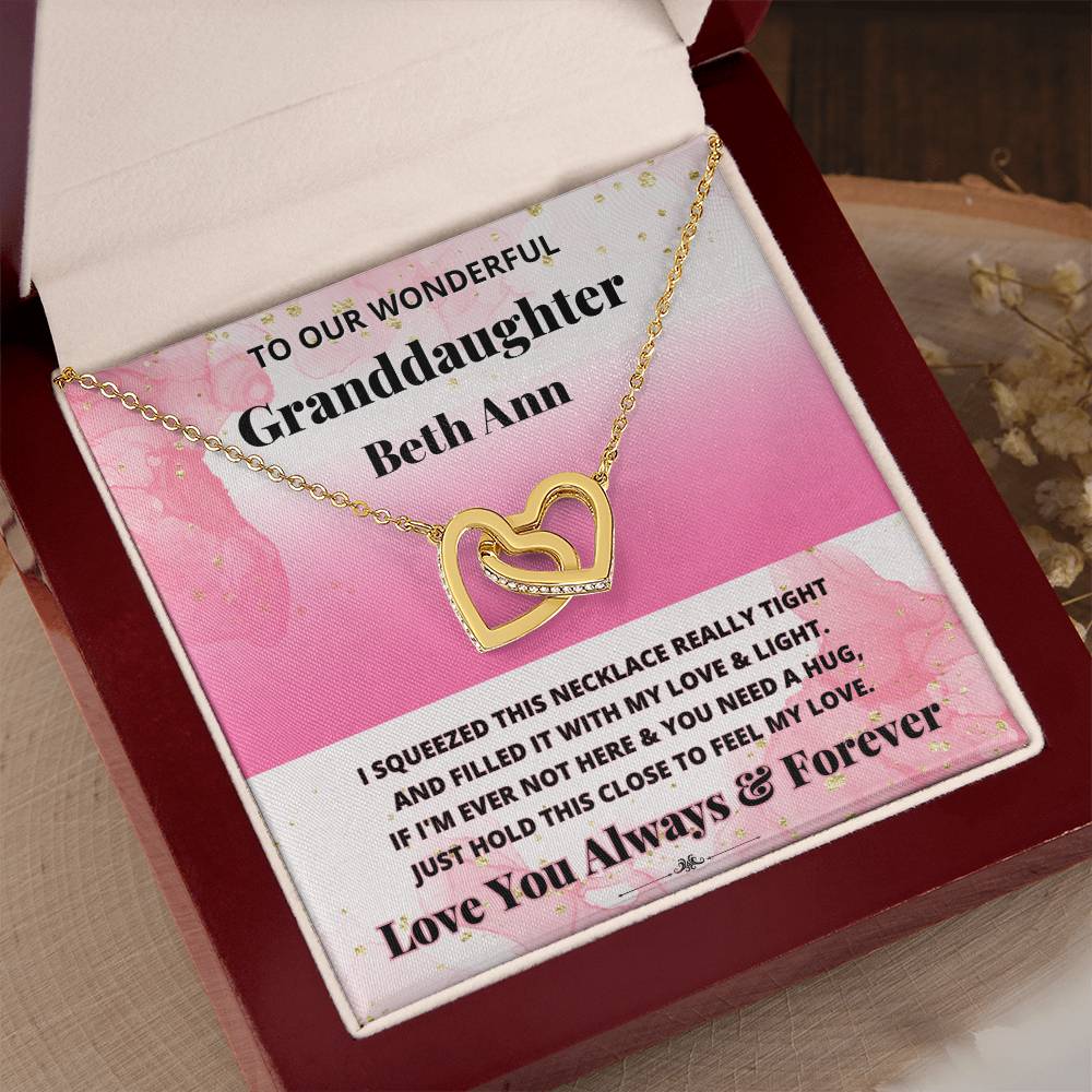 Jewelry To Our Wonderful Granddaughter (Personalized) - If I'm Ever Not Here & You Need A Hug, Just Hold This Close To Feel My Love. - Name Necklace GiftsByJeff Gifts By Jeff Pittsburgh PA