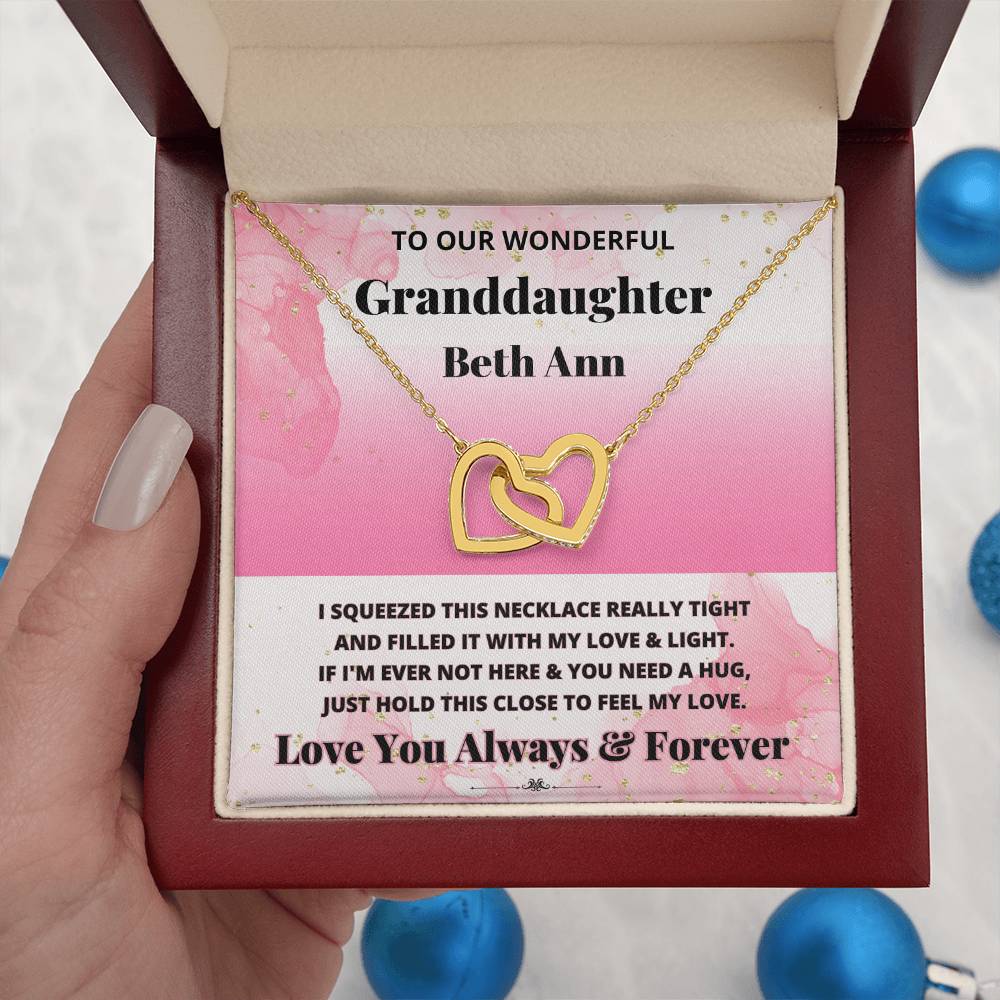 Jewelry To Our Wonderful Granddaughter (Personalized) - If I'm Ever Not Here & You Need A Hug, Just Hold This Close To Feel My Love. - Name Necklace GiftsByJeff Gifts By Jeff Pittsburgh PA