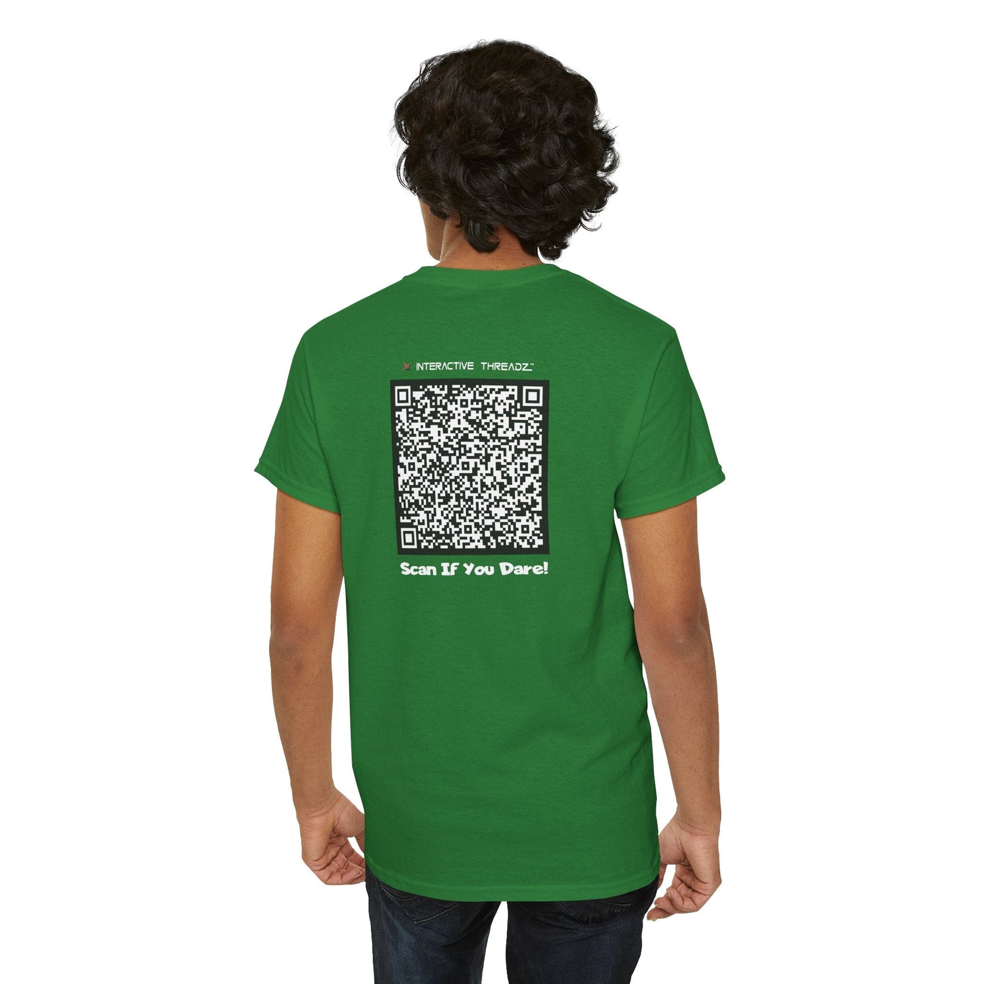 T-Shirt Turf Green / S Bourbon, Beer & Babes, Three Things That Never Fail To Give Me A Headache - QR Code Shirt - Gildan 5000 Unisex T-shirt GiftsByJeff Gifts By Jeff Pittsburgh PA