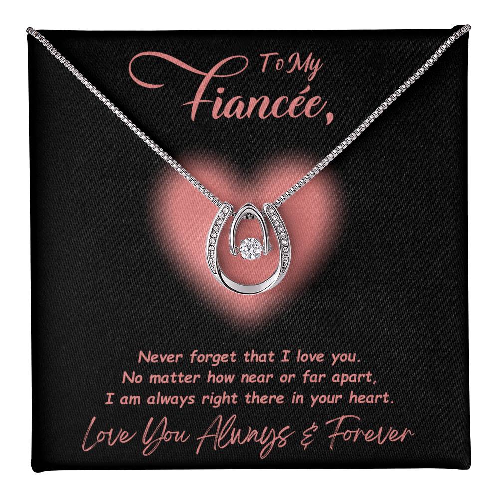 Jewelry Two Tone Box To My Fiancée, No Matter How Near Or Far Apart, I Am Always Right There In Your Heart - Dazzling Pure Luck Necklace GiftsByJeff Gifts By Jeff Pittsburgh PA