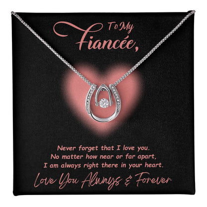 Jewelry Two Tone Box To My Fiancée, No Matter How Near Or Far Apart, I Am Always Right There In Your Heart - Dazzling Pure Luck Necklace GiftsByJeff Gifts By Jeff Pittsburgh PA