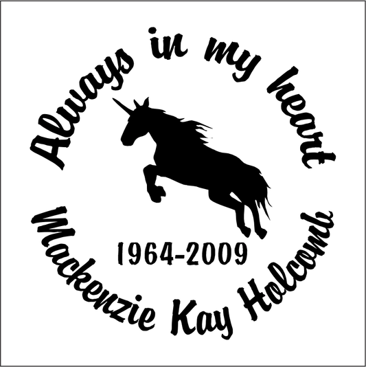 Car Decals Unicorn - Celebration Of Life Decal GiftsByJeff Gifts By Jeff Pittsburgh PA