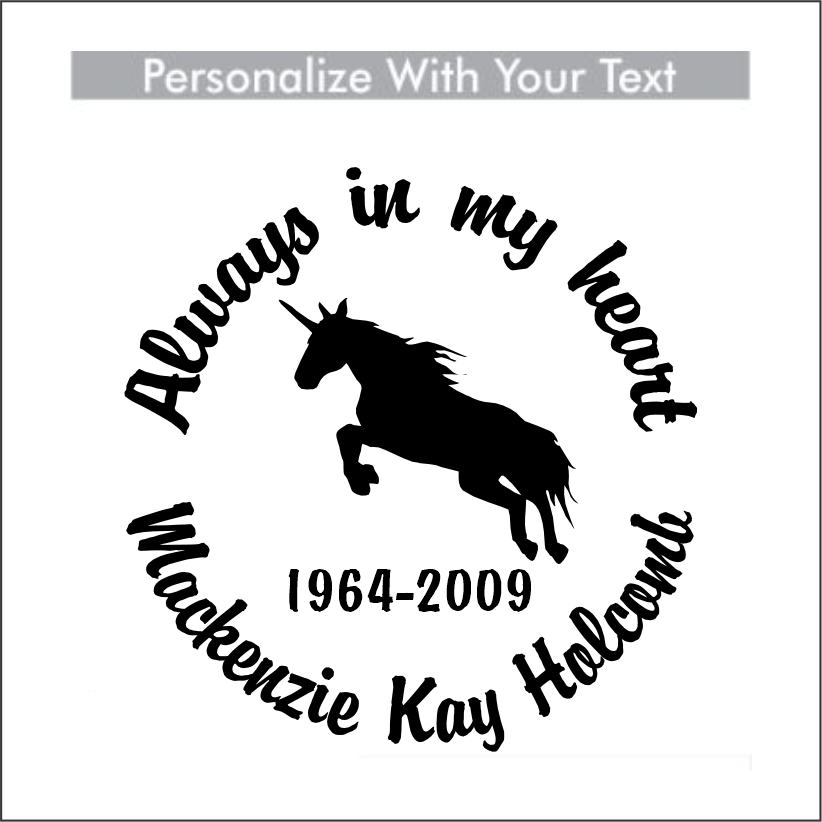 Car Decals Unicorn - Celebration Of Life Decal GiftsByJeff Gifts By Jeff Pittsburgh PA