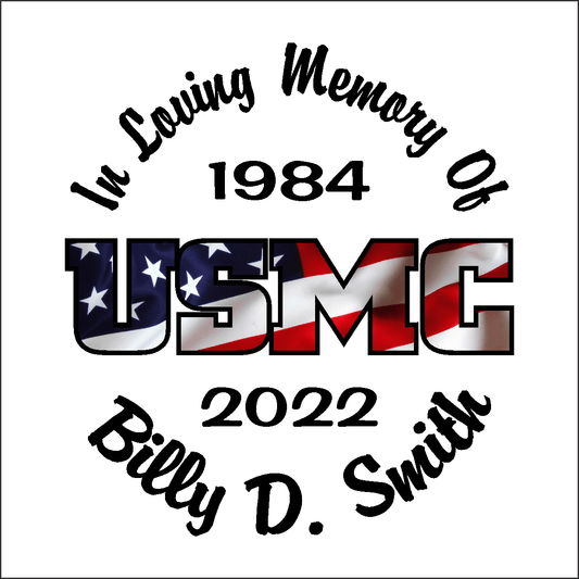 Car Decals USMC Full Color Flag U.S.M.C. - Celebration Of Life Decal GiftsByJeff Gifts By Jeff Pittsburgh PA