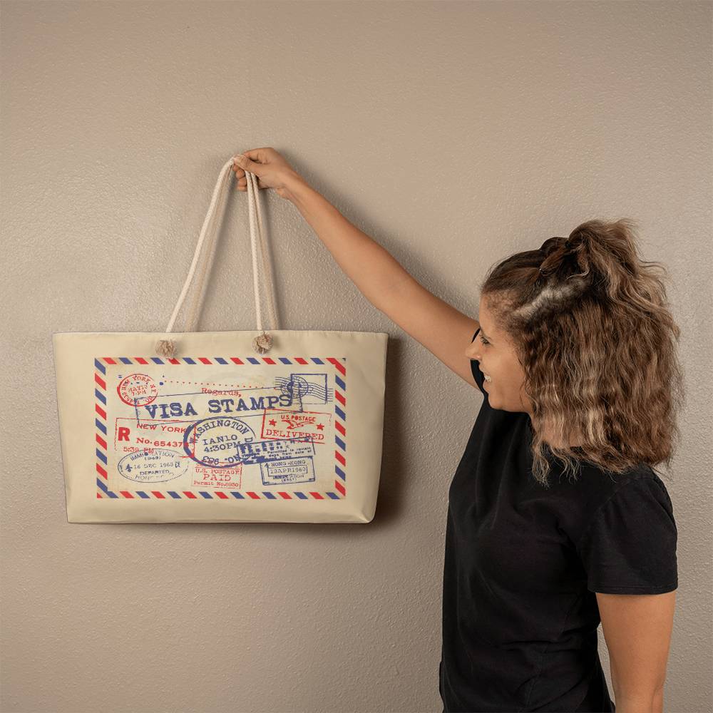 Jewelry Visa Stamps, Post Card - Classic Weekender Travel Tote Bag GiftsByJeff Gifts By Jeff Pittsburgh PA