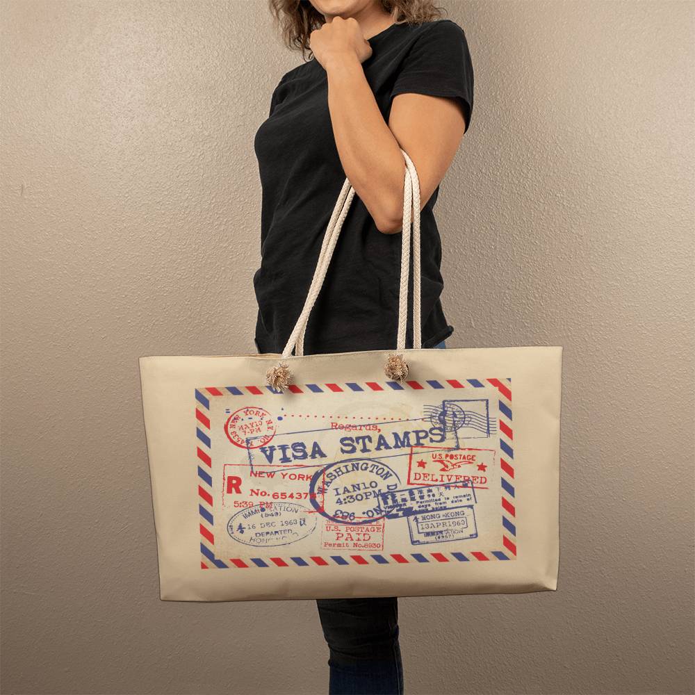 Jewelry Visa Stamps, Post Card - Classic Weekender Travel Tote Bag GiftsByJeff Gifts By Jeff Pittsburgh PA