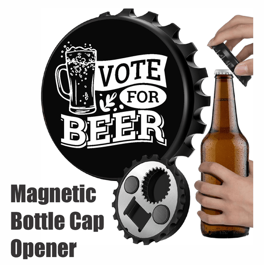 accessories VOTE For BEER - Designer Beer Bottle Opener Magnet for Refrigerator, Gifts for Beer Lovers, Black GiftsByJeff Gifts By Jeff Pittsburgh PA