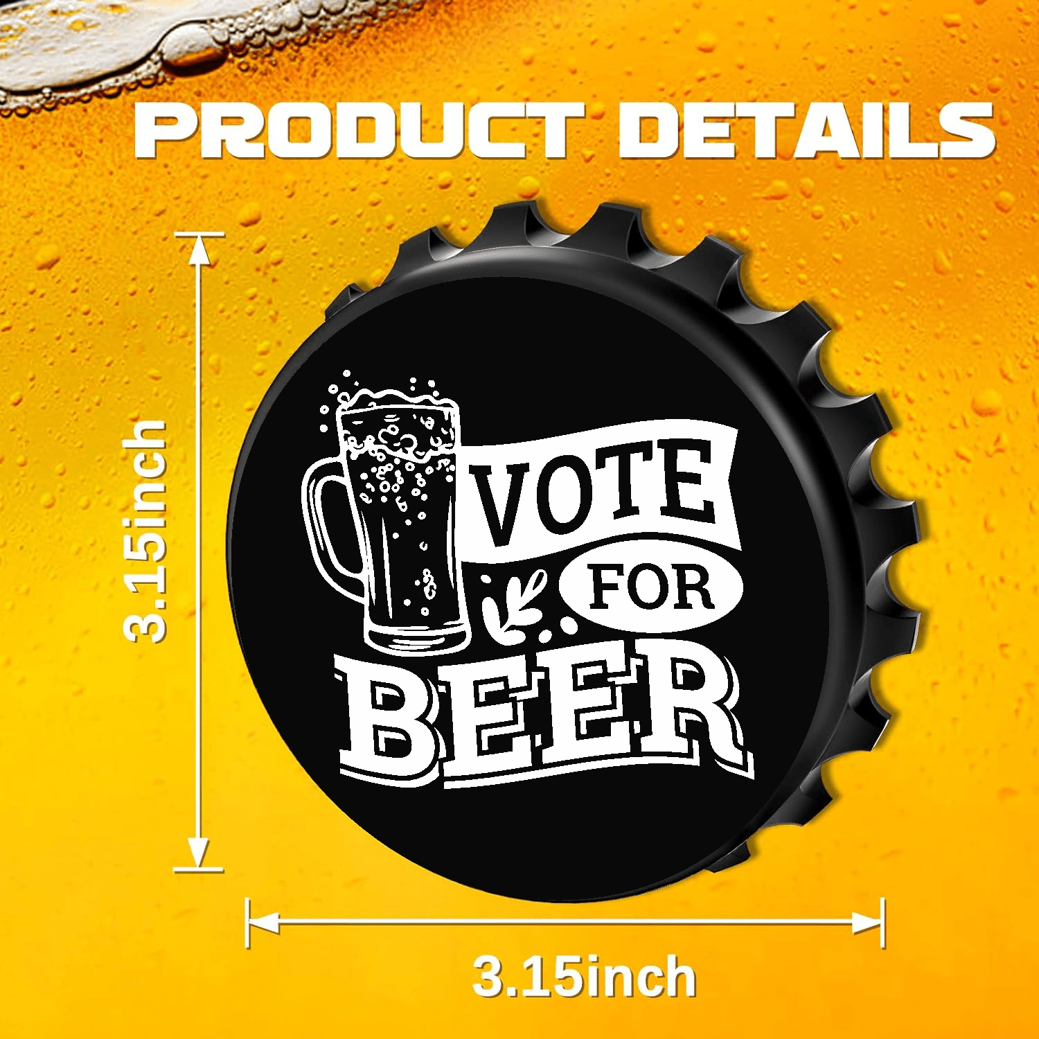 accessories VOTE For BEER - Designer Beer Bottle Opener Magnet for Refrigerator, Gifts for Beer Lovers, Black GiftsByJeff Gifts By Jeff Pittsburgh PA