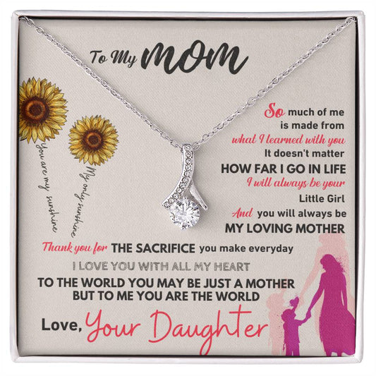 Jewelry White Gold Finish / Standard Box To My Mom, To Me You Are The World - Alluring Beauty necklace GiftsByJeff Gifts By Jeff Pittsburgh PA