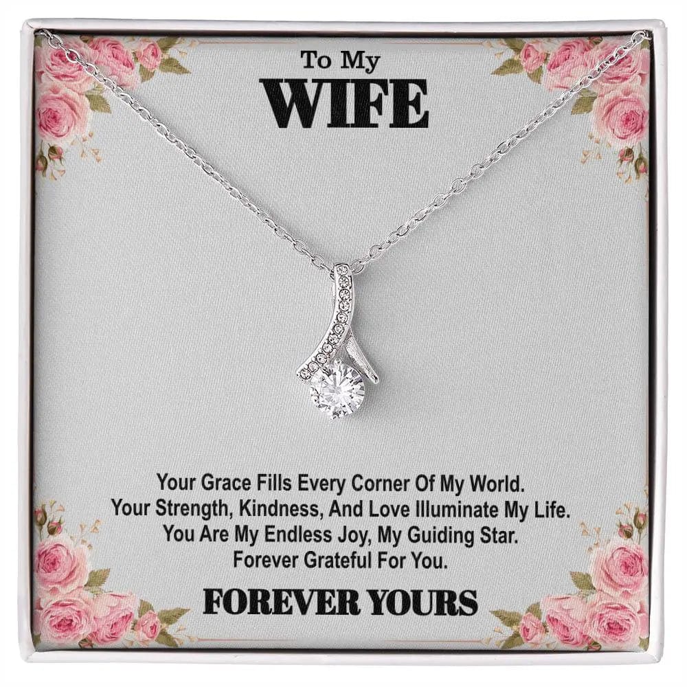 Jewelry White Gold Finish / Standard Box You Are My Endless Joy ~ Alluring Beauty Necklace (Personalized) GiftsByJeff Gifts By Jeff Pittsburgh PA