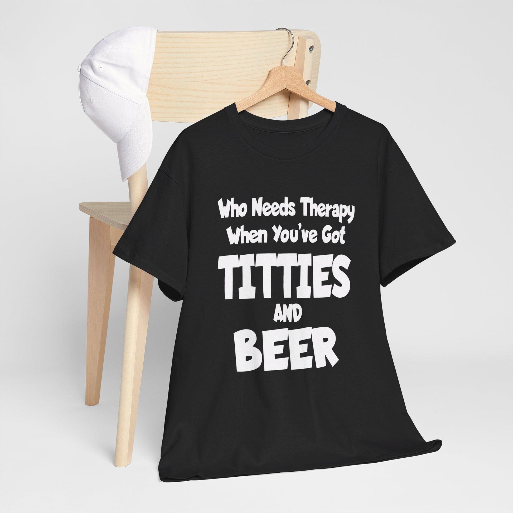 T-Shirt Who Needs Therapy When You’ve Got Titties And Beer? - Gildan 5000 Unisex T-shirt GiftsByJeff Gifts By Jeff Pittsburgh PA