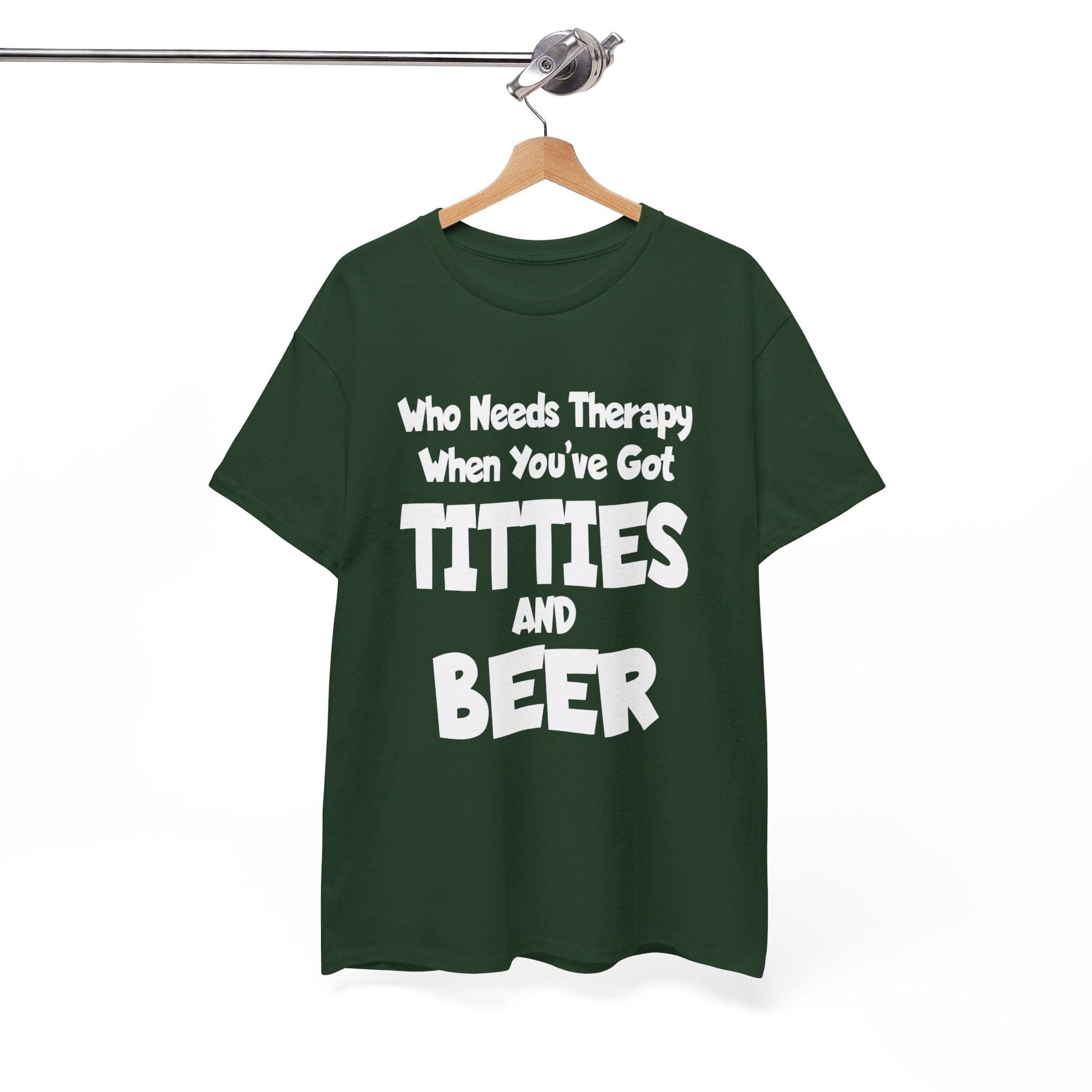 T-Shirt Who Needs Therapy When You’ve Got Titties And Beer? - Gildan 5000 Unisex T-shirt GiftsByJeff Gifts By Jeff Pittsburgh PA