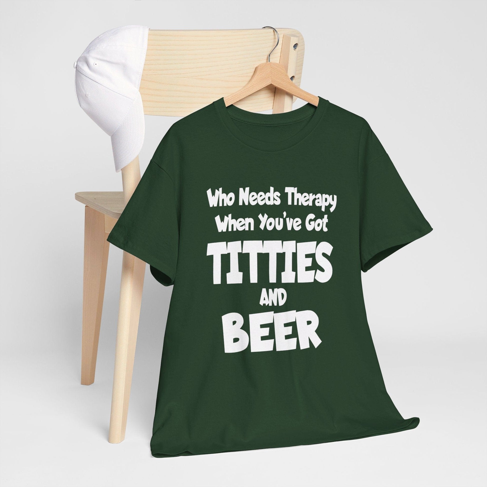 T-Shirt Who Needs Therapy When You’ve Got Titties And Beer? - Gildan 5000 Unisex T-shirt GiftsByJeff Gifts By Jeff Pittsburgh PA