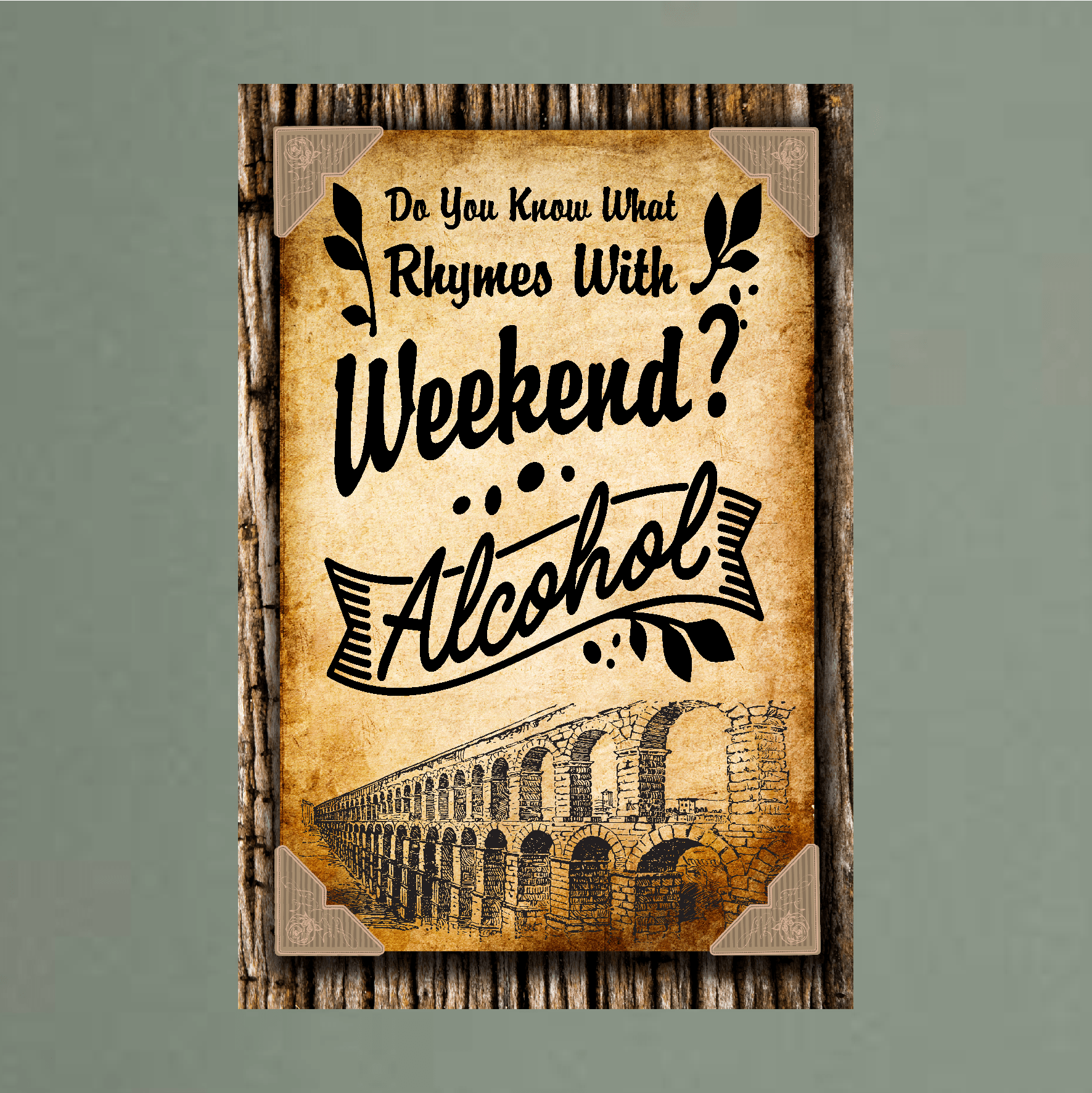 accessories You Know What Rhymes With Friday? Alcohol (Wall) - 12" x 18" Vintage Metal Sign GiftsByJeff Gifts By Jeff Pittsburgh PA