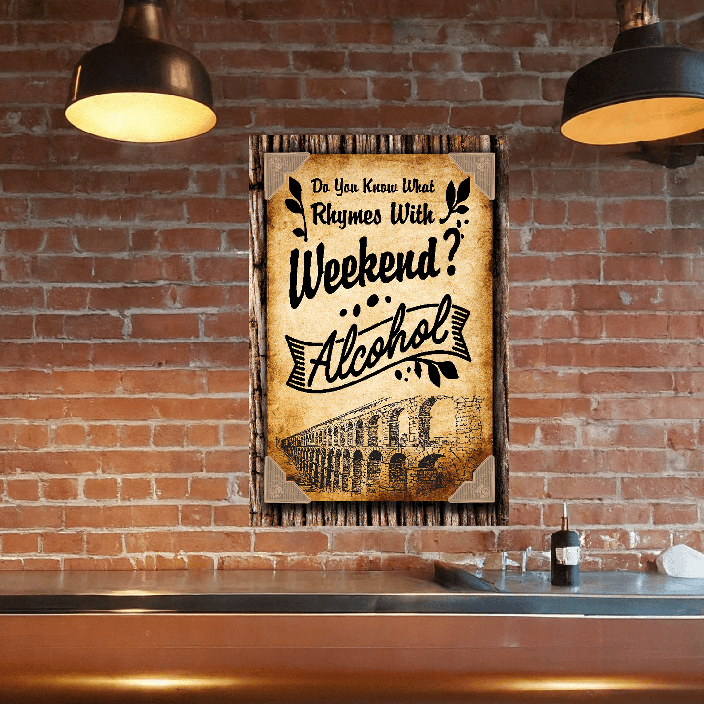 accessories You Know What Rhymes With Friday? Alcohol (Wall) - 12" x 18" Vintage Metal Sign GiftsByJeff Gifts By Jeff Pittsburgh PA