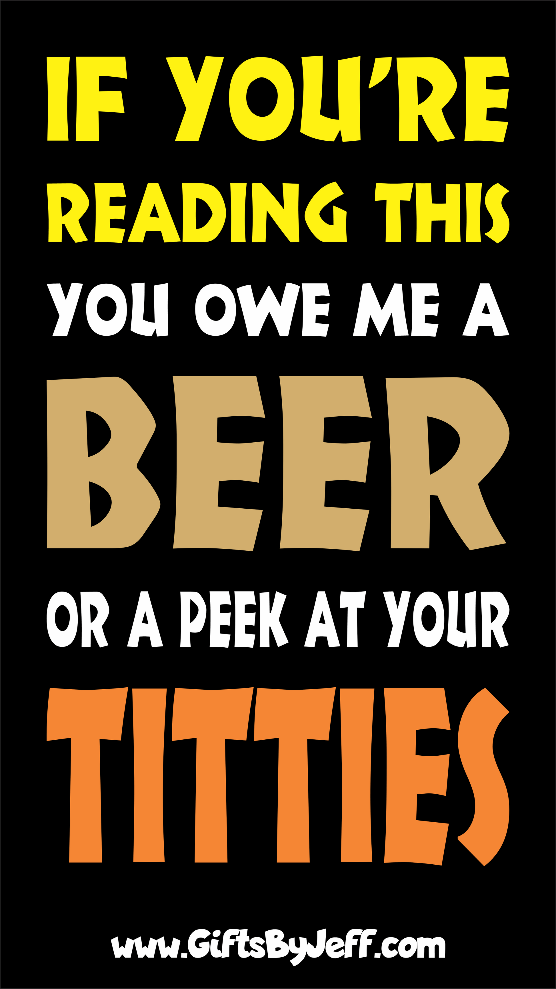 T-Shirt You Owe Me A Beer, Or A Peek At Your Titties - QR Code Shirt - Gildan 5000 Unisex T-shirt GiftsByJeff Gifts By Jeff Pittsburgh PA